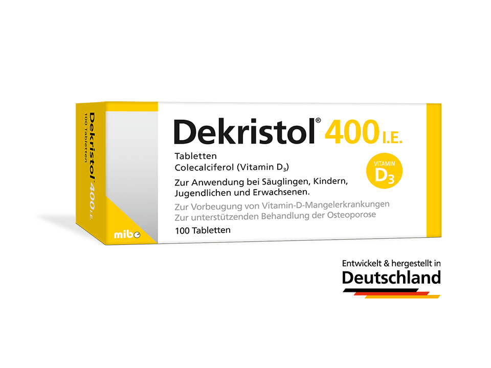 Dekristol® 400 I.E. 100 Tabletten zur Vorbeugung von Vitamin D-Mangelerkrankungen