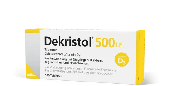 Dekristol® 500 I.E. 100 Tabletten zur Vorbeugung von Vitamin D-Mangelerkrankungen
