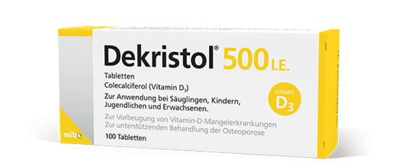 Dekristol<sup>®</sup> 500 I.E. 100 Tabletten zur Vorbeugung von Vitamin D-Mangelerkrankungen