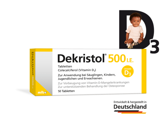 Packshot – Dekristol<sup>®</sup> 500 I.E. 50 Tabletten