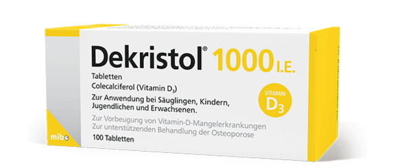 Dekristol® 1000 I.E. 100 Tabletten zur Vorbeugung von Vitamin D-Mangelerkrankungen