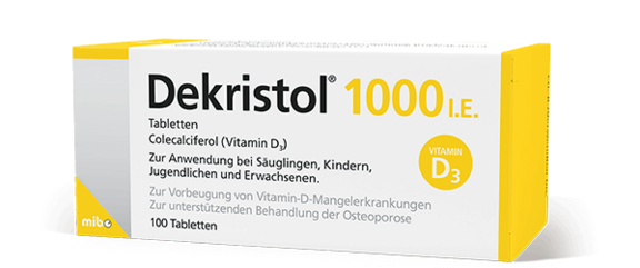 Dekristol® 1000 I.E. 100 Tabletten zur Vorbeugung von Vitamin D-Mangelerkrankungen